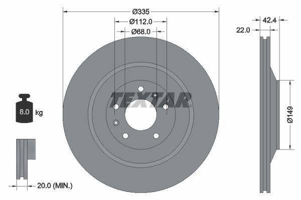 Тормозной диск TEXTAR 92177005 98200 1770 0 1 PRO+ 1193591751 92QJQV изображение 0