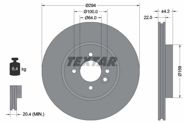 Тормозной диск TEXTAR SDGUJ W1 92183600 1439998673