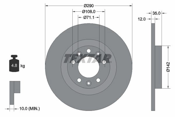 Тормозной диск TEXTAR 92267303 98200 2673 0 1 523663 98200 2673 изображение 0