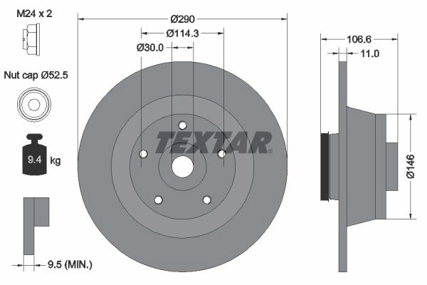 Тормозной диск TEXTAR 92269603 1437027594 5S3 2U изображение 0