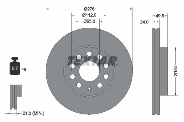 Тормозной диск TEXTAR BR95MQ Y 92271905 1439998695 изображение 0