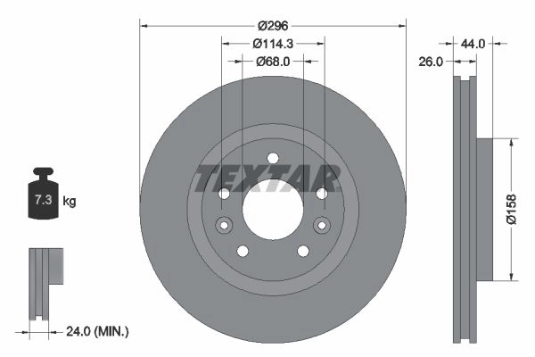 Тормозной диск TEXTAR 92274203 KWQLJU5 98200 2742 0 1 PRO 523723