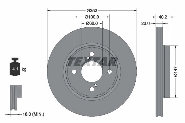 Тормозной диск TEXTAR DPR 30GZ 92303703 1437027355 изображение 0