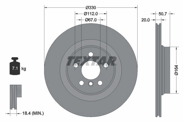 Тормозной диск TEXTAR AML58 U 1437027618 92306805 изображение 0