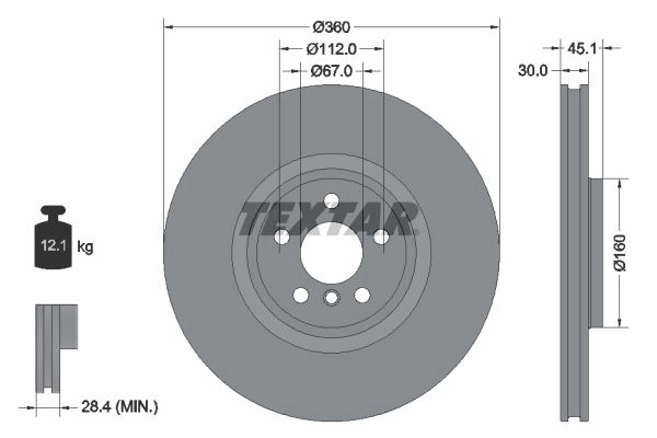 Тормозной диск TEXTAR 9 99HY0K 1437027407 92307205 изображение 0