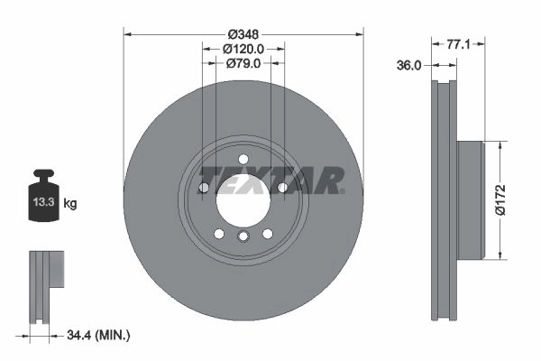 Тормозной диск TEXTAR 92310005 P45 HCA 1439998800