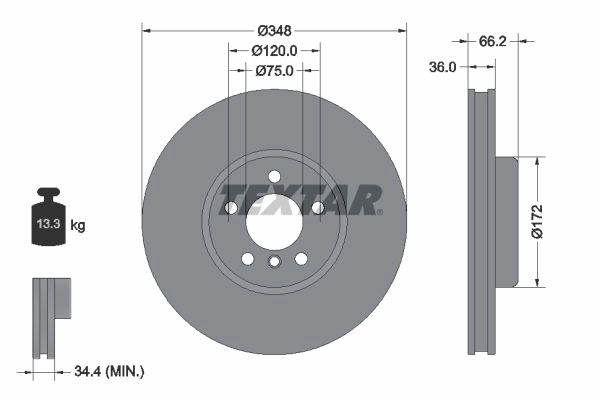 Тормозной диск TEXTAR M89S SWH 92310505 1439998803 изображение 0