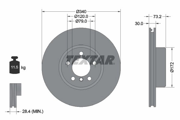 Тормозной диск TEXTAR 92311305 8L0A S 1439998806 изображение 0