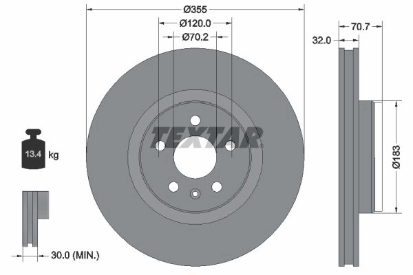 Тормозной диск TEXTAR 92313905 1437027426 EVHVQ7 M изображение 0