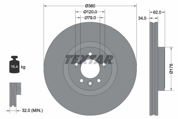 Тормозной диск TEXTAR 5HFKY6 D 1437027430 92316405