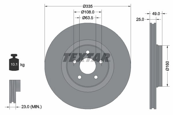 Тормозной диск TEXTAR 1437027432 92317805 HYKW S