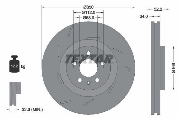 Тормозной диск TEXTAR 92319005 1437027328 CC JG2BJ изображение 0