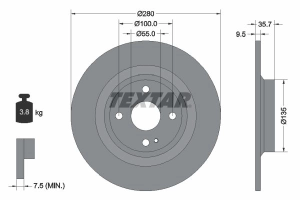 Тормозной диск TEXTAR 92320003 1437027577 AEA E0T изображение 0