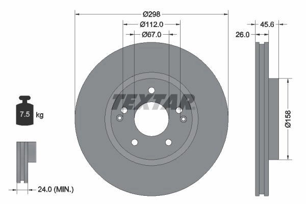 Тормозной диск TEXTAR 92322903 1437027384 GAE V05X изображение 0
