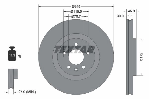 Тормозной диск TEXTAR CJR QLF 92323705 1437999229 изображение 0