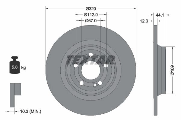 Тормозной диск TEXTAR U Z69G 1437999180 92324303 изображение 0