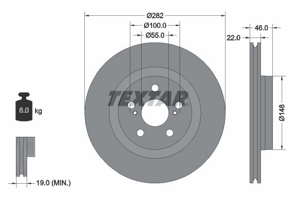 Тормозной диск TEXTAR 38P ORB2 92333503 1439998879 изображение 0