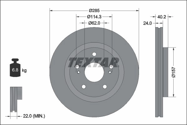 Тормозной диск TEXTAR 1439998912 CUBG T 92337303 изображение 0