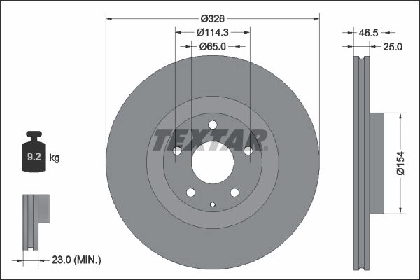 Тормозной диск TEXTAR EFX SNU 92337603 1439998915