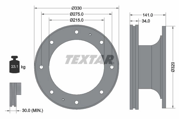 Тормозной диск TEXTAR 98200 1274 0 1 98200 1274 523901 93127400 изображение 0