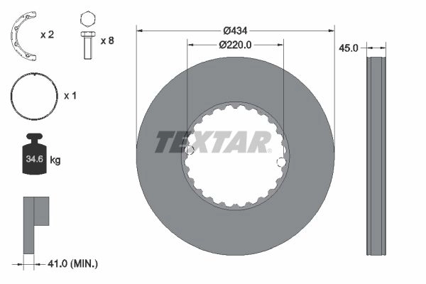 Тормозной диск TEXTAR 98200 2721 0 1 93272100 1424235804 WOPD4K изображение 0