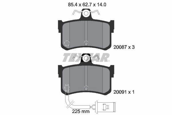 Тормозные колодки дисковые, комплект TEXTAR 20087 20087 140 0 5 510378 2008701 изображение 0