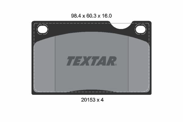 Тормозные колодки дисковые, комплект TEXTAR 2015302 510388 20153 20153 160 0 4 изображение 0
