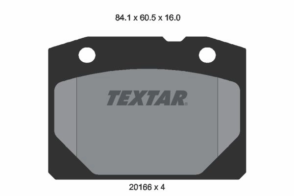 Тормозные колодки дисковые, комплект TEXTAR 20166 160 0 4 20166 2016603 510392 изображение 0