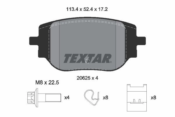 Тормозные колодки дисковые, комплект TEXTAR X71V 64 2062501 1439900756 изображение 0