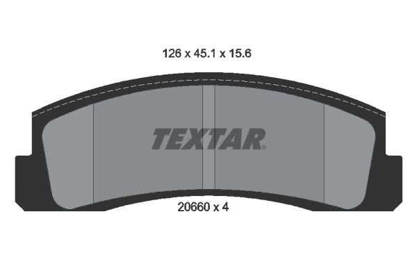 Тормозные колодки дисковые, комплект TEXTAR 510498 2066001 20660 156 0 4 20660 изображение 0
