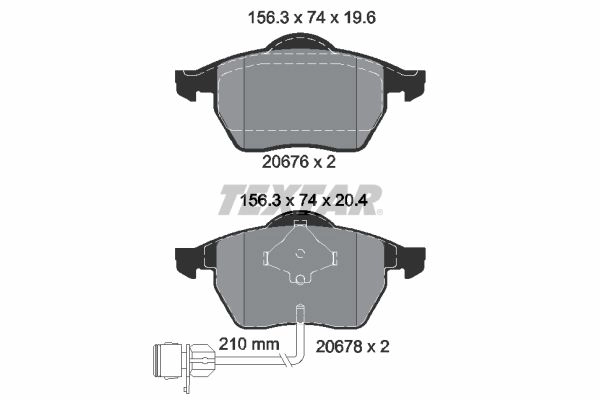 Тормозные колодки дисковые, комплект TEXTAR 2067602 20676 20676 196 0 5 510506