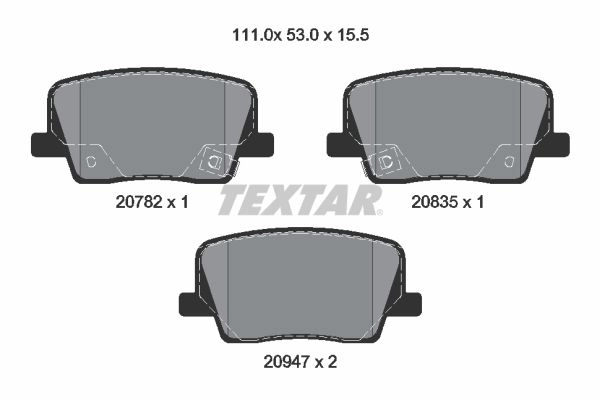 Тормозные колодки дисковые, комплект TEXTAR 2078201 U0F WF 1437027489 изображение 0