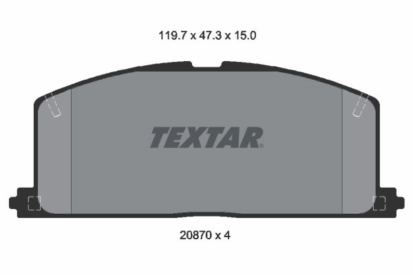 Тормозные колодки дисковые, комплект TEXTAR 510549 2087001 20870 150 0 4 20870 изображение 0