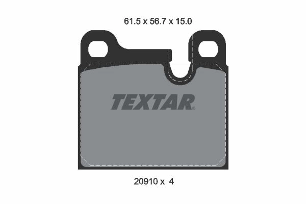 Тормозные колодки дисковые, комплект TEXTAR 20910 20910 150 0 4 2091001 510571 изображение 0