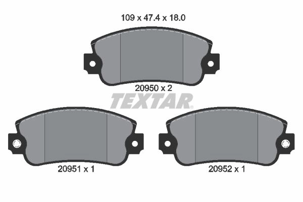 Тормозные колодки дисковые, комплект TEXTAR 510585 20950 180 0 5 2095006 20950 изображение 0