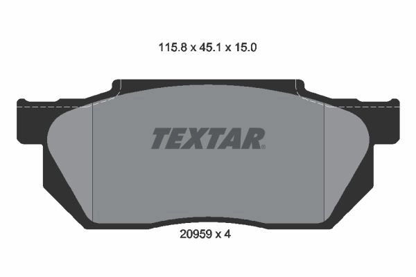 Тормозные колодки дисковые, комплект TEXTAR 510592 20959 20959 150 0 4 2095901 изображение 0