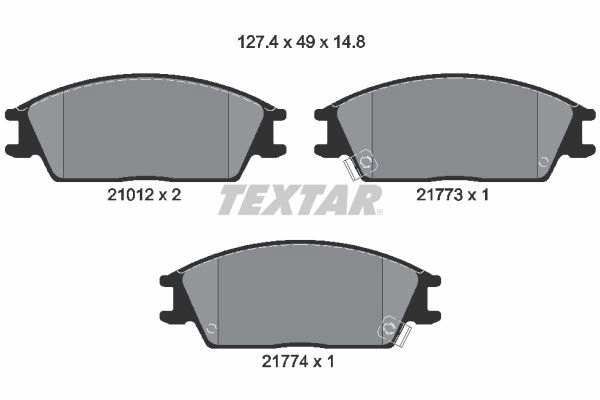 Тормозные колодки дисковые, комплект TEXTAR 21012 2101202 21012 148 0 5 510611 изображение 0