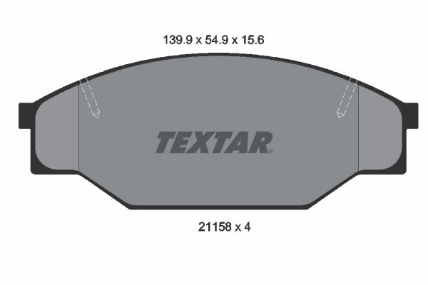 Тормозные колодки дисковые, комплект TEXTAR 510657 21158 21158 156 0 4 2115801 изображение 0