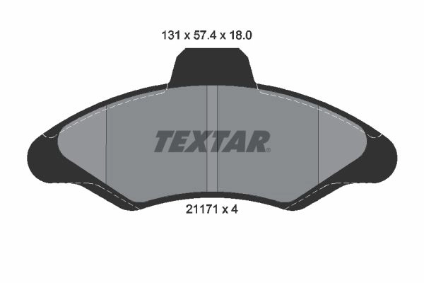 Тормозные колодки дисковые, комплект TEXTAR 21171 2117105 510664 21171 180 0 4 изображение 0