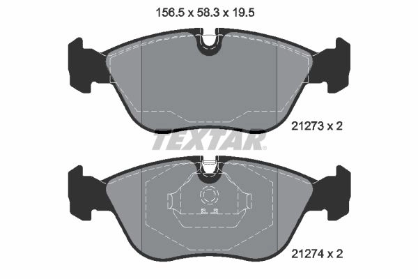 Тормозные колодки дисковые, комплект TEXTAR 2127304 510697 21273 195 0 5 21273