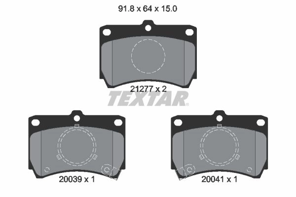 Тормозные колодки дисковые, комплект TEXTAR 20039 510700 20041 2127702 изображение 0