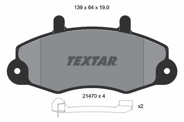 Тормозные колодки дисковые, комплект TEXTAR 21470 190 1 4 2147002 510776 21470