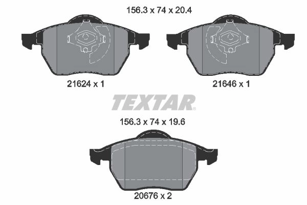 Тормозные колодки дисковые, комплект TEXTAR 510842 2162402 21624 20676