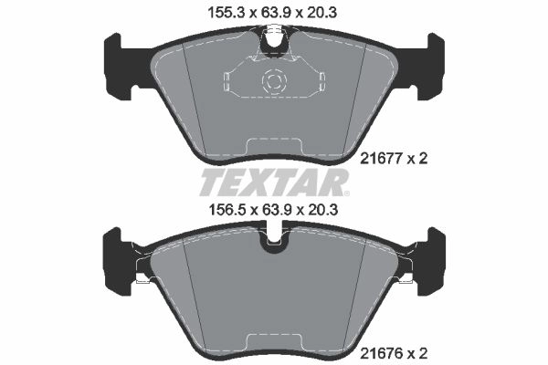 Тормозные колодки дисковые, комплект TEXTAR 2167781 510866 21677 21676
