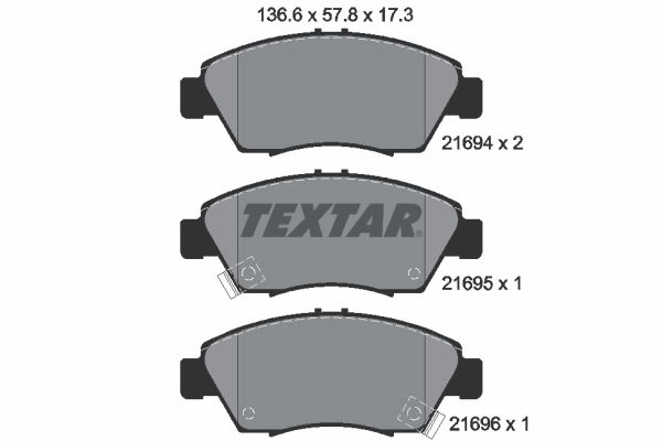Тормозные колодки дисковые, комплект TEXTAR 21694 2169401 21694 173 0 5 510877 изображение 0