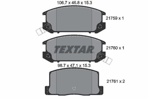 Тормозные колодки дисковые, комплект TEXTAR 21759 153 0 5 21759 2175901 510900 изображение 0
