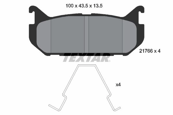 Тормозные колодки дисковые, комплект TEXTAR 510903 2176603 21766 137 1 4 21766