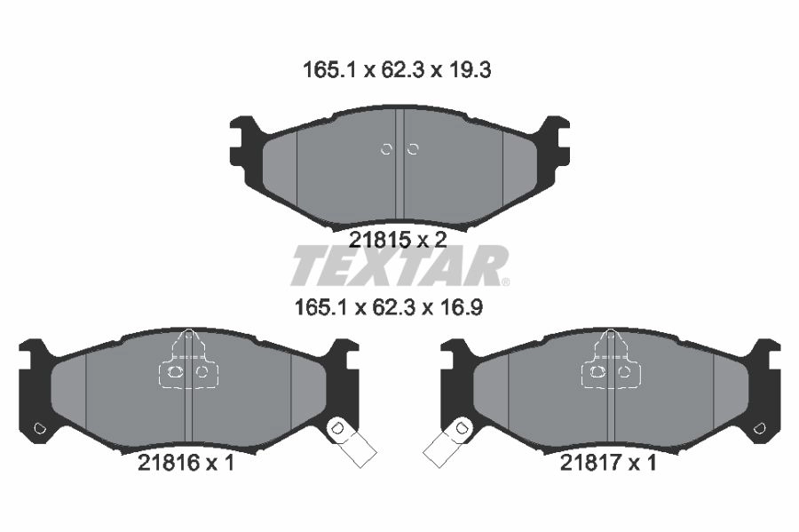 Тормозные колодки дисковые, комплект TEXTAR 510920 2181501 21815 21815 193 0 5