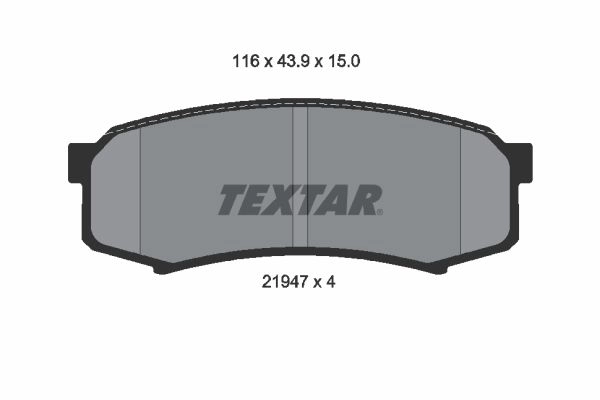 Тормозные колодки дисковые, комплект TEXTAR 21947 150 0 4 2194701 510979 21947 изображение 0