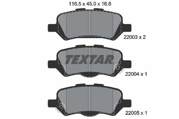 Тормозные колодки дисковые, комплект TEXTAR 22003 22003 168 0 5 2200301 511000 изображение 0